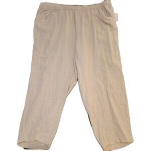 Old Navy High-Rise Slouchy Crinkle Gauze Linen‎ Blend Ankle Crop Pants Sz 3X NWT